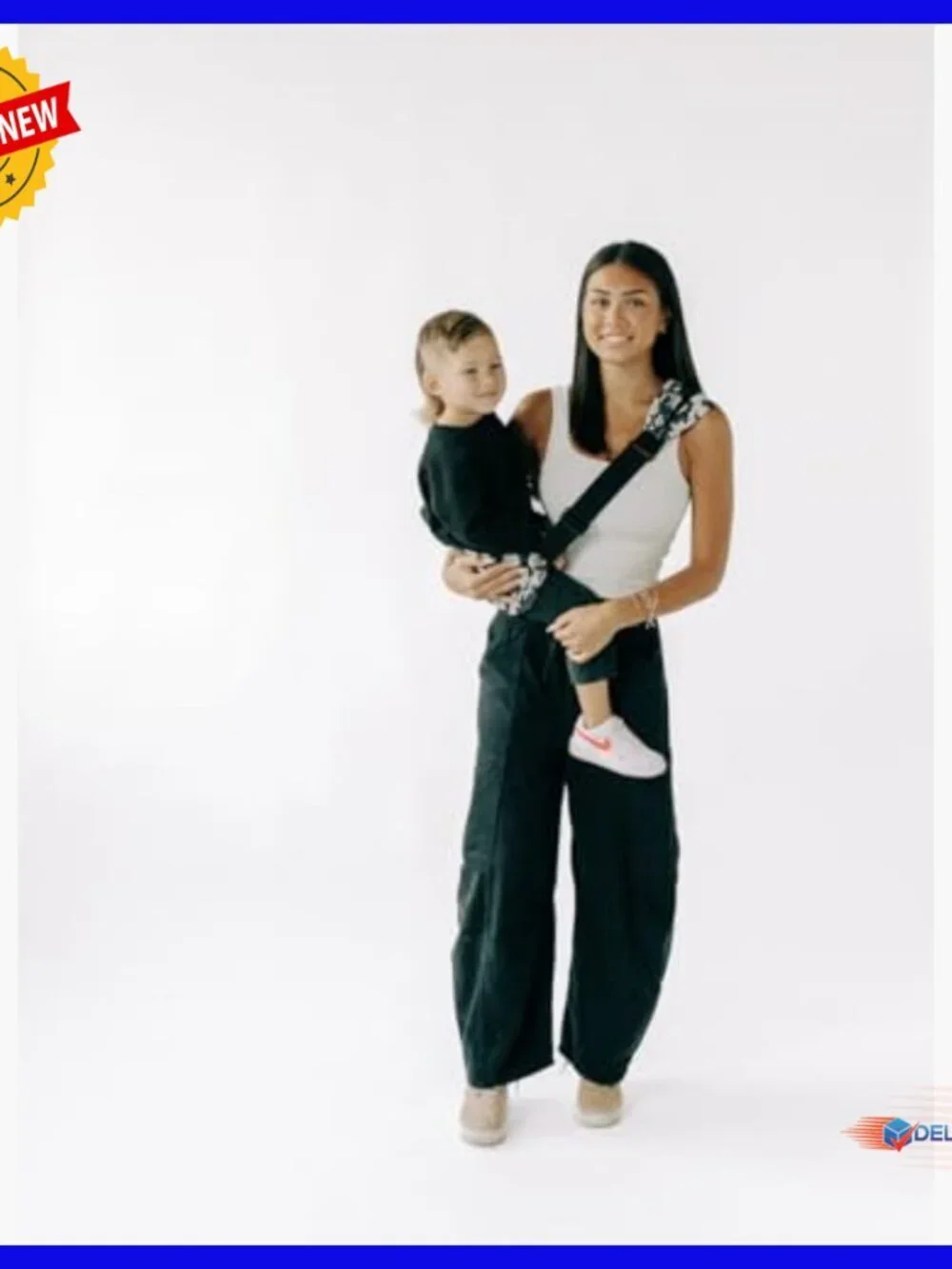 Toddler Carrier Sling with Phone Pocket & Bottle Holder, Adjustable Strap